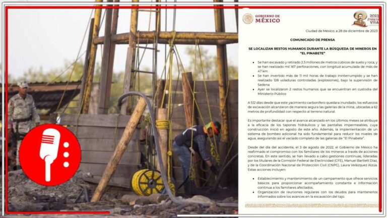 Se han localizado restos humanos en la búsqueda de mineros en &#8220;El Pinabete&#8221;, se informó acerca de las implementaciones para agilizar el proceso (FOTOS)