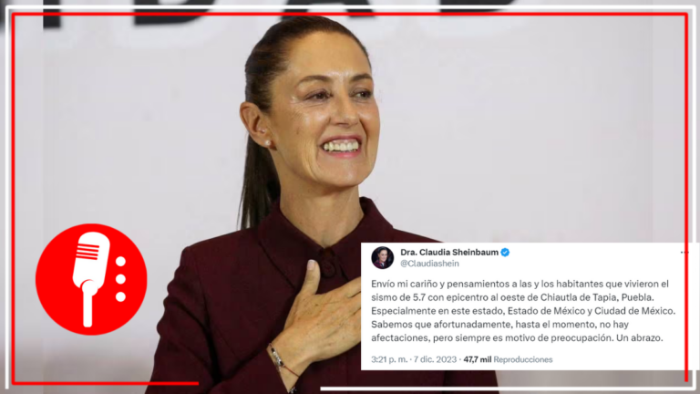 Sheinbaum envía mensaje tras sismo de 5.8 en Chiautla de Tapia, Puebla