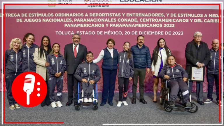 Delfina Gómez entrega apoyos económicos a deportistas y entrenadores que obtuvieron medallas en diferentes competencias este año (VIDEO)