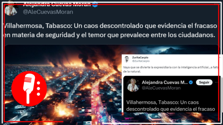 Expresidiaria comparte imagen generada con IA que supuestamente representa la violencia en Tabasco; la desmienten en redes