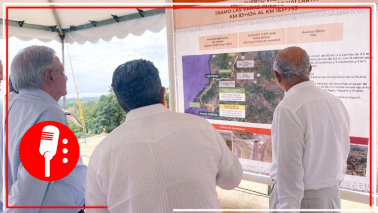 AMLO supervisa avance de la autopista Tepic-Compostela, en Nayarit