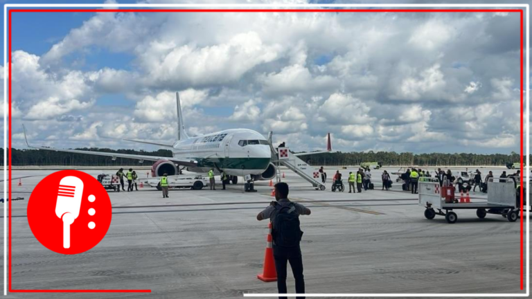 Aterriza primer vuelo de Mexicana de Aviación en Tulum; Mara Lezama le da la bienvenida
