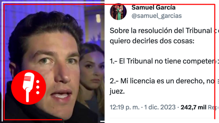 Samuel García le responde al Tribunal de NL: &#8220;Mi licencia es un derecho&#8221;