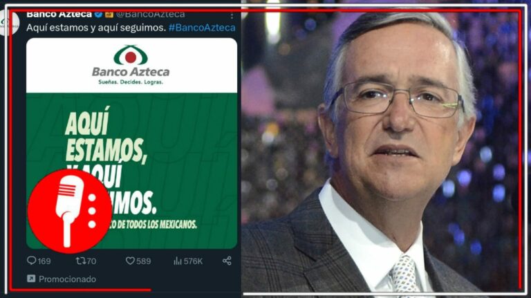 Banco Azteca paga publicidad asegurando que no está en quiebra y en redes reaccionan