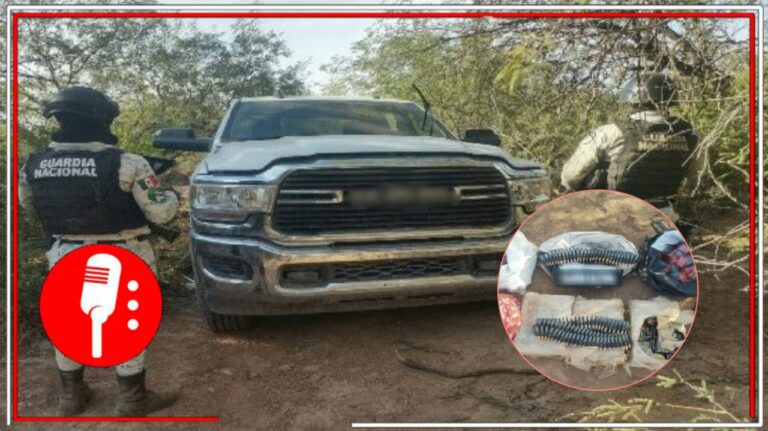 Guardia Nacional asegura en Sonora más de 6 mil cartuchos para fusil de asalto en camioneta abandonada