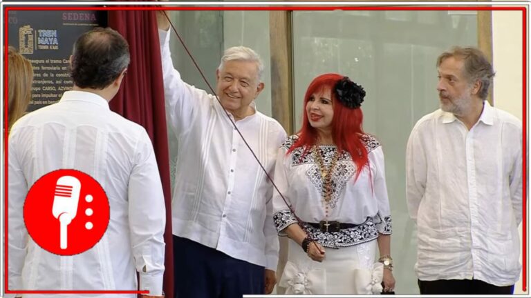 Será un referente para el desarrollo económico y turístico de México: AMLO devela placa de la primera etapa del Tren Maya que comprende de Campeche a Cancún (VIDEO)