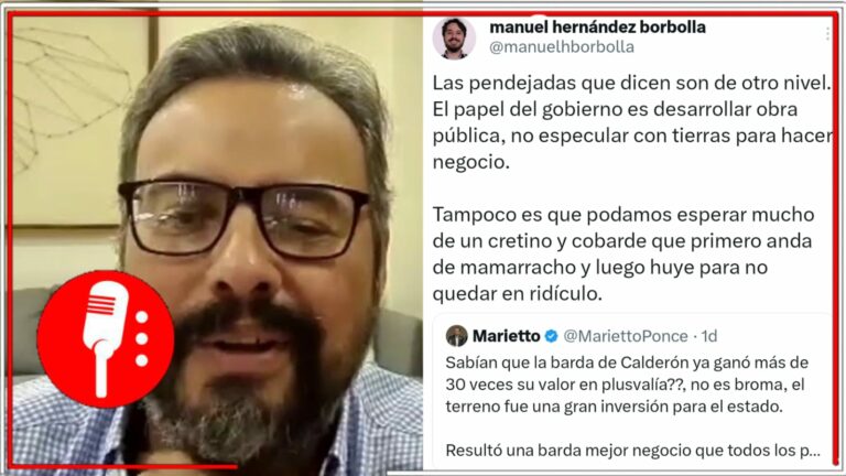 Del &#8220;compren dólares&#8221; al &#8220;inviertan en bardas&#8221;: Desesperado, Marietto Ponce asegura que la barda de Calderón &#8220;ganó 30 veces su valor en plusvalía&#8221;