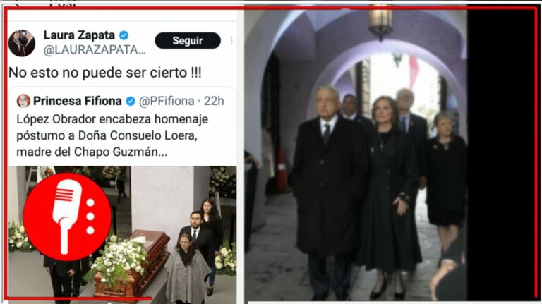 Falso que AMLO acudió al funeral de la mamá de “El Chapo”; las imágenes difundidas en redes son del funeral de Miguel Barbosa y de su visita a Chile