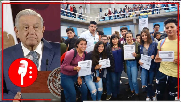 AMLO informó que la deserción escolar a nivel medio superior, disminuyó del 14 por ciento en 2018 a 9 puntos porcentuales en el 2023 (VIDEO)