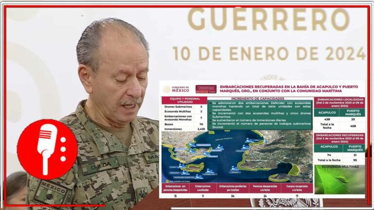 El titular de la SEMAR informó acerca de los avances que se han hecho en la búsqueda de personas desaparecidas en Acapulco (FOTOS)
