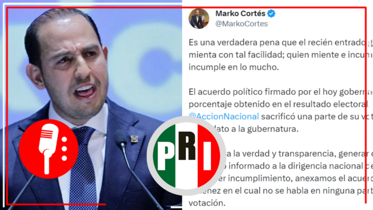 Marko Cortés reclama que el PRI no cumplió en Coahuila con el reparto de espacios políticos para los blanquiazules