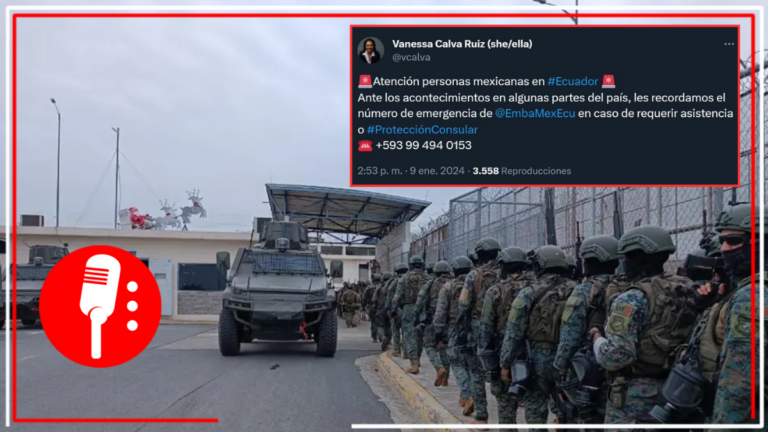 SRE pone a disposición números de emergencia para atender a los connacionales en Ecuador
