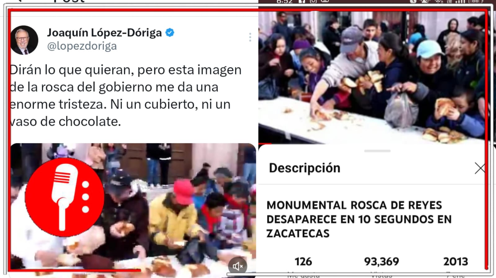 Falso que haya ocurrido rapiña en Zacatecas por Rosca de Reyes; las imágenes difundidas por López-Dóriga son de hace 10 años cuando gobernaba el PRI en la entidad