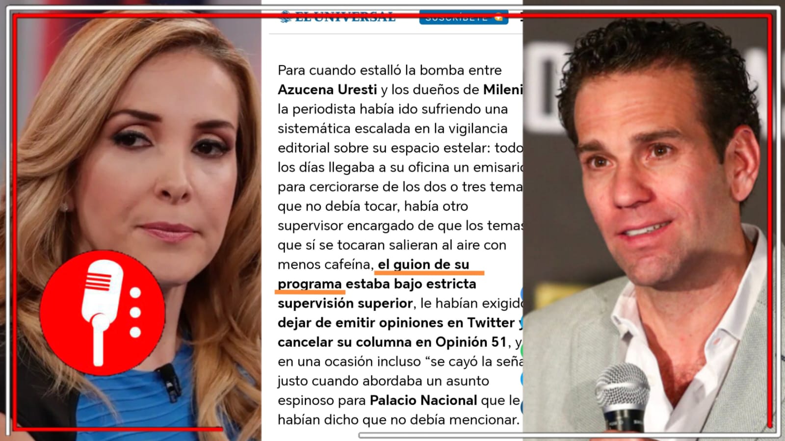 Le escriben lo que tiene que decir: Carlos Loret de Mola revela que Azucena Uresti usaba guiones para su noticiero en Milenio, incluso antes de la ya desmentida “censura” en su contra