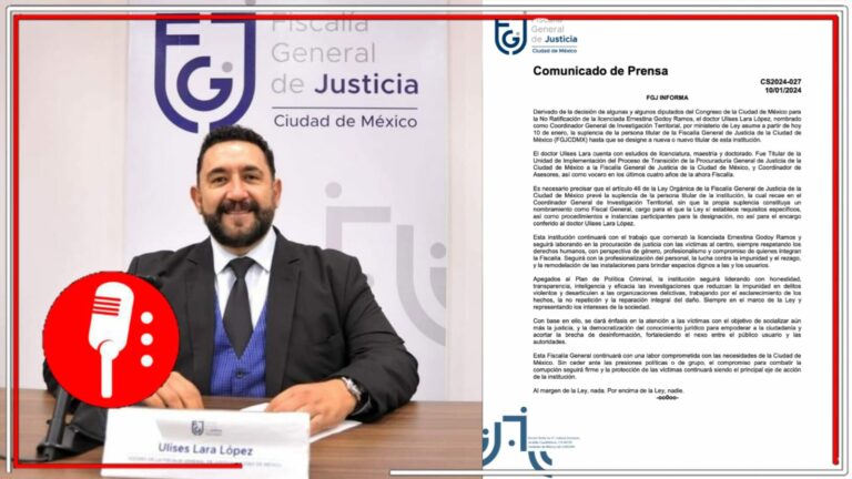 Ulises Lara es interino de la Fiscalía de la CDMX, no necesita mayores requisitos, aclaran