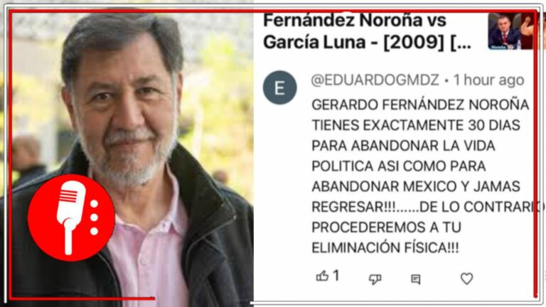 El diputado federal del PT, Gerardo Fernández Noroña, denunció que recibió amenazas de muerte