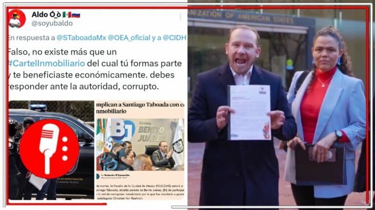 Ante su fracaso electoral, Santiago Taboada, cabecilla del “Cártel Inmobiliario”, corre a buscar el cobijo de Washington y de la OEA; el panista denuncia persecución y una elección de Estado en CDMX