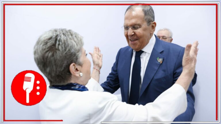 La canciller Alicia Bárcena se reúne con su homólogo ruso, Sergéi Lavrov, en el marco de la Reunión de Cancilleres del G20, en Brasil