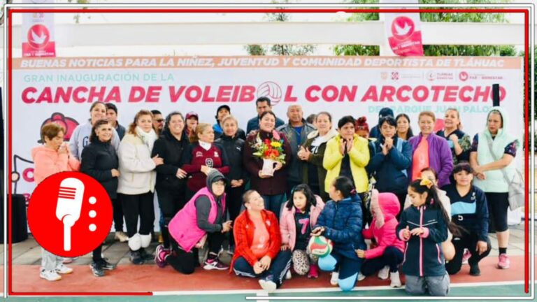 Los espacio públicos fomentan la integración social: La alcaldesa de Tláhuac, Berenice Hernández, encabezó la inauguración de canchas integradas de voleibol con arcotecho y gradas
