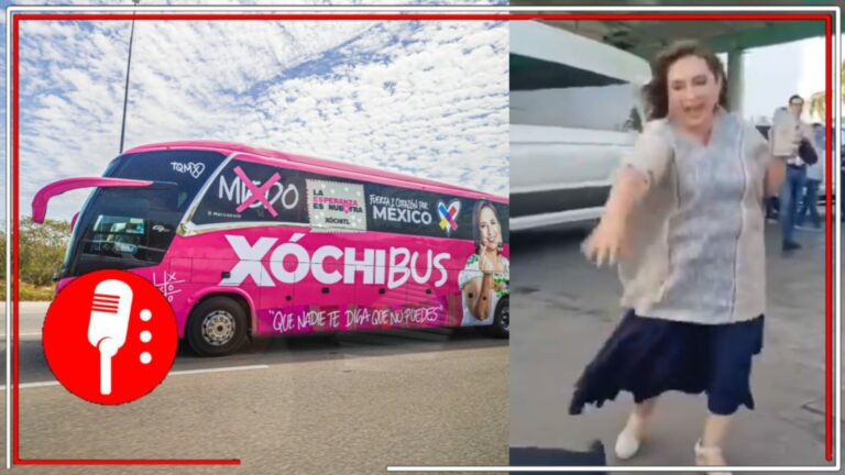 Entre tropiezos y fallidos intentos de hacerse la graciosa: La panista Xóchitl Gálvez presenta su enorme y lujoso ómnibus de campaña, bautizado como &#8220;Xochibus&#8221; (VIDEO)