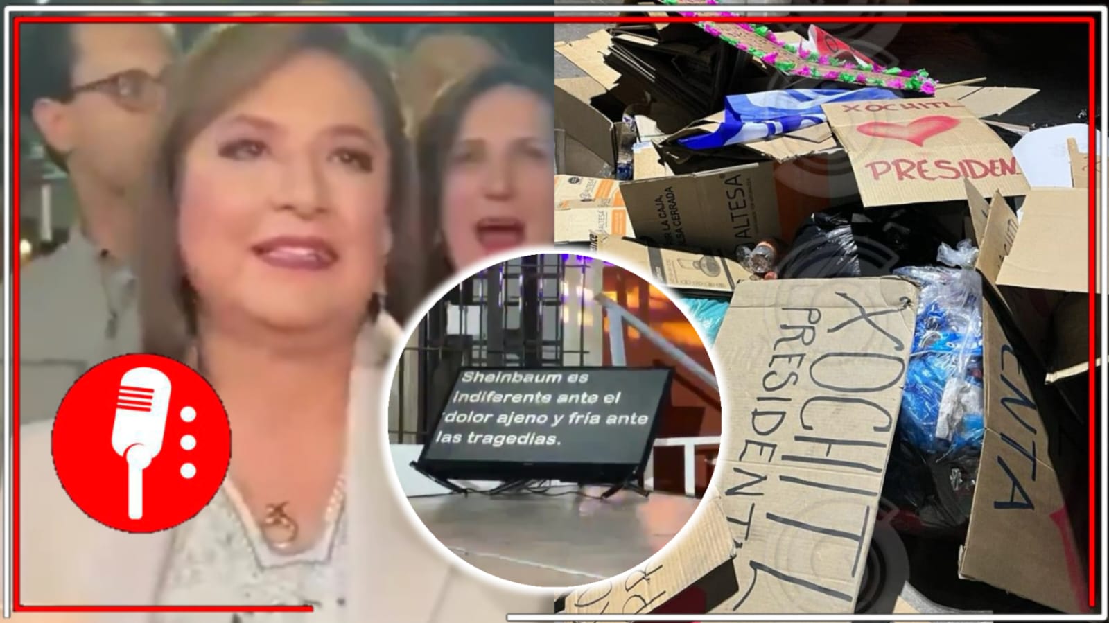Calles vacías, propaganda en la basura, teleprompter y la ausencia de sus dirigentes: así comenzó la campaña presidencial de Xóchitl Gálvez en Zacatecas