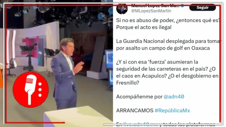 Manuel López San Martín, elegido como moderador del primer debate electoral 2024, sale en defensa de su jefe y acusa que la Guardia Nacional “tomó por asalto” el campo del golf del deudor Ricardo Salinas Pliego 