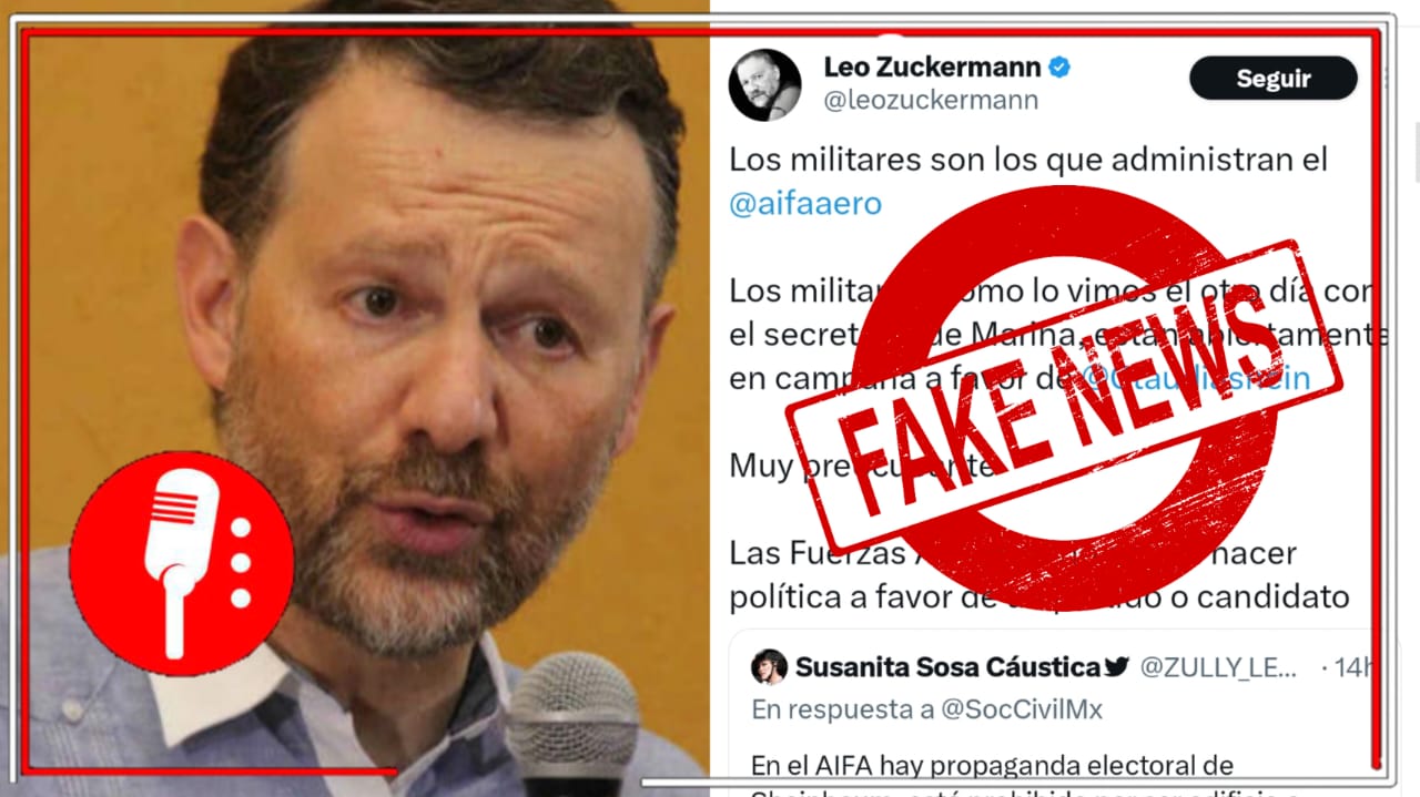 Leo Zuckermann arrecia su guerra sucia contra la 4T, pero es desmentido en minutos; el conservador no distingue entre el AIFA y la terminal de autobuses de Tepoztlán, Morelos
