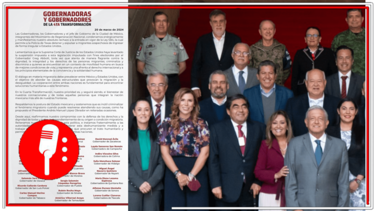 Gobernadores y Gobernadoras de la 4TA Transformación  rechazan Ley SB4 y refrendan su compromiso de trabajar en beneficio de los y las migrantes