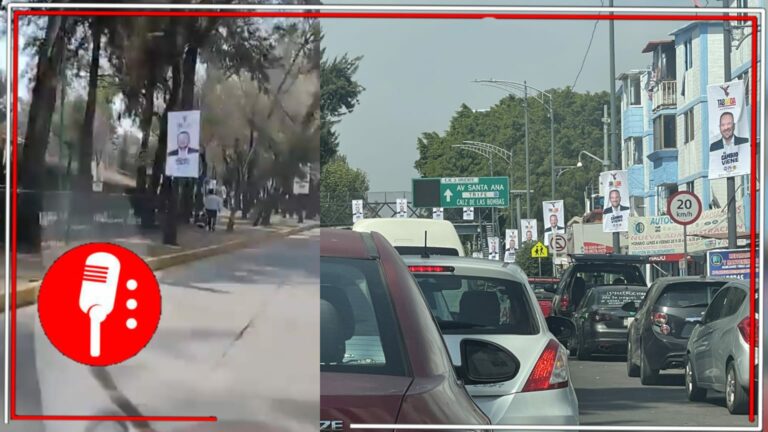 La derecha llena de basura electoral la CDMX: Denuncian que Santiago Taboada está violando la ley electoral y ley de publicidad exterior con su propaganda colocada en árboles y calles