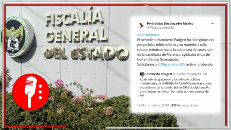 Alerta Prensa: El periodista Humberto Padgett denuncia que policías de la Fiscalía de Guanajuato lo golpearon y robaron sus pertenencias por cubrir asesinato de candidata morenista