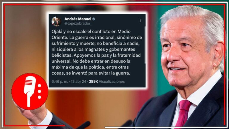La guerra es irracional, sinónimo de sufrimiento y muerte: AMLO se pronuncia tras ataque de drones iraníes contra Tel Aviv y desea que el conflicto no escale