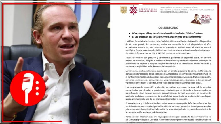 No al uso electorero del VIH / Sida: La Clínica Condesa desmiente a Taboada y aclara que ni se niega ni hay desabasto de antirretrovirales