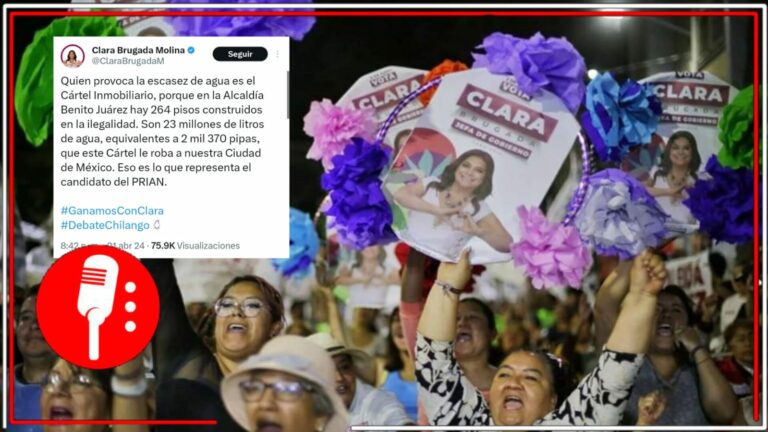 Clara Brugada celebra triunfo en segundo debate, pero no quita el dedo del renglón y recuerda que la corrupción inmobiliaria de Taboada provoca la escasez de agua en la BJ
