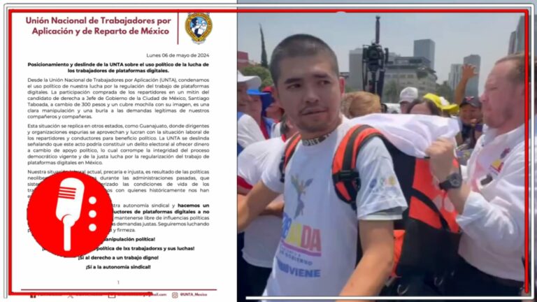 La derecha sigue con los delitos electorales: Santiago Taboada es señalado pagar 300 pesos y regalar un cubre mochila a los trabajadores de aplicación para asistir a uno de sus mítines (VIDEO)