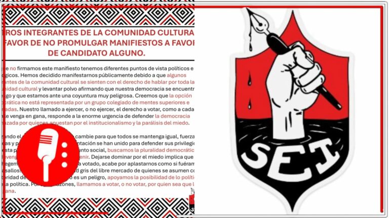 &#8220;Llamamos a votar, o no votar, por quien sea que les dé la gana&#8221;: El Sindicato de Escritores Independientes se pronuncia a favor de no promulgar manifiestos por ningún candidato