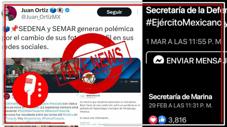 Falso que la SEDENA y la SEMAR cambiaron sus logos hace algunas horas y abandonaron la identidad gráfica de la 4T; desde comienzos del proceso electoral, las FF.AA. colocaron logotipos neutrales