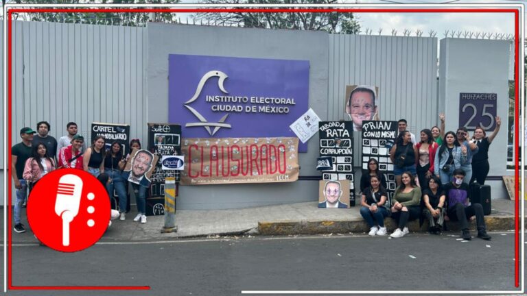 Respeto e imparcialidad al pueblo de la CDMX: Estudiantes se manifiestan en las instalaciones del IECM para expresar su rechazó a la “censura” de vincular a Santiago Taboada con el Cártel Inmobiliario