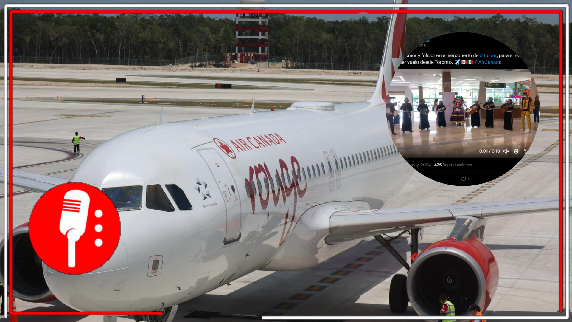 Quintana Roo sigue creciendo en turismo y economía: Recibe el aeropuerto de Tulum el primer vuelo desde Toronto con “mariachi, amor y folclor”