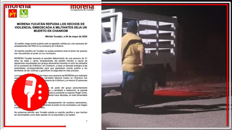 Muere simpatizante de Morena tras ataque en Chankom orquesatdo por ex alcalde priísta
