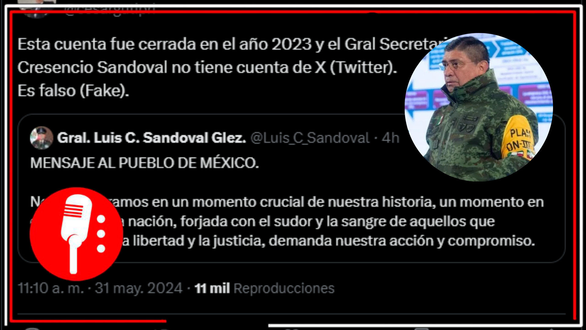 Falso que el secretario de la Defensa Nacional realizó publicaciones sobre las elecciones; la misma Sedena confirmo que Luis Cresensio Sandoval no tiene perfiles en redes sociales