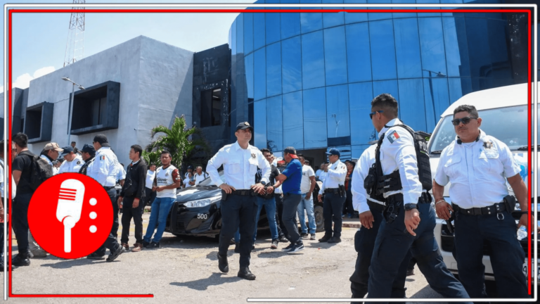 Policías de Campeche defienden la Secretaría de Protección y Seguridad Ciudadana de grupo huelguista financiado por el prófugo de la justica, Eliseo Fernández Montúfar
