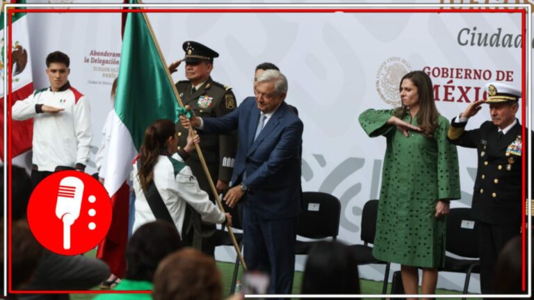 El presidente López Obrador encabezó el abanderamiento de la delegación mexicana que participará en los Juegos Olímpicos de París 2024; refrendó el apoyo de su gobierno