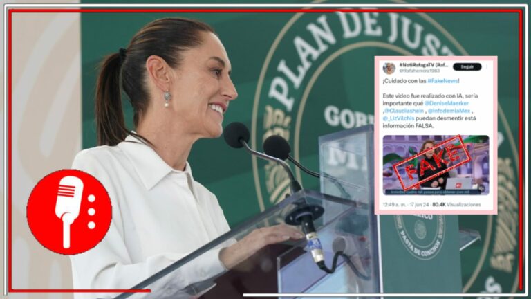 Falso que Claudia Sheinbaum esté pidiendo a los mexicanos invertir su dinero en proyectos, el video que circula en redes está creado con IA y programas de edición para estafar a la gente