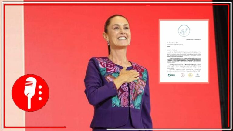 Sin más que hacer y a regañadientes: La institución católica en México reconoce y felicita a Claudia Sheinbaum por su aplastante victoria, en la pasada jornada electoral