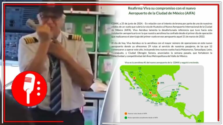 Viva Aerobus da la cara y lamenta el &#8220;intento de broma&#8221; de uno de sus pilotos; la empresa reiteró su respaldo y confianza en el nuevo y funcional Aeropuerto Internacional Felipe Ángeles (AIFA)