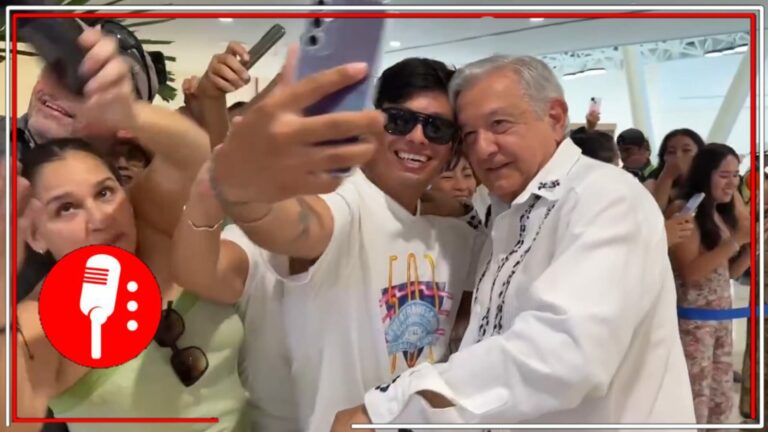 &#8220;¡Es un honor con Obrador!”: Cientos de personas expresaron su cariño y apoyo al presidente López Obrador, tras su llegada a Campeche en un viaje por el Tren Maya (VIDEO)