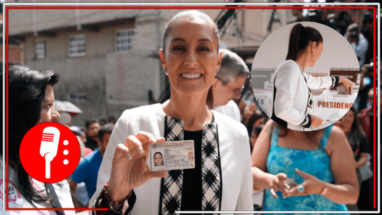 ¡Que viva la democracia!: Claudia Sheinbaum, candidata presidencial de la coalición “Sigamos Haciendo Historia”, emite su voto celebrando la oportunidad de elegir a los representantes del país
