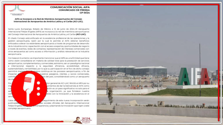 La megaobra de la 4T sigue dando frutos en beneficio del pueblo: AIFA se une a la Red de Miembros Aeroportuarios del Consejo Internacional de Aeropuertos de América Latina y el Caribe para ofrecer a los mexicanos mejor calidad