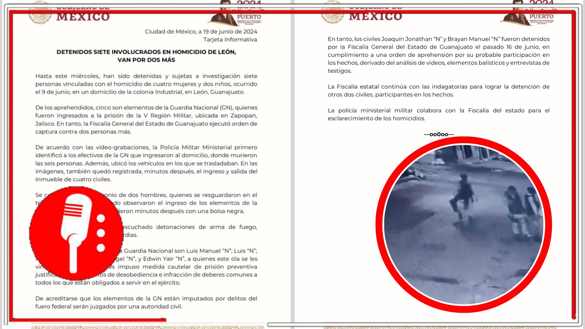 Se acabó la impunidad: Deteienen a siete personas, vinculadas con el homicidio de cuatro mujeres y dos niños, ocurrido en Guanajuato; cinco de ellos son integrantes de la Guardia Nacional