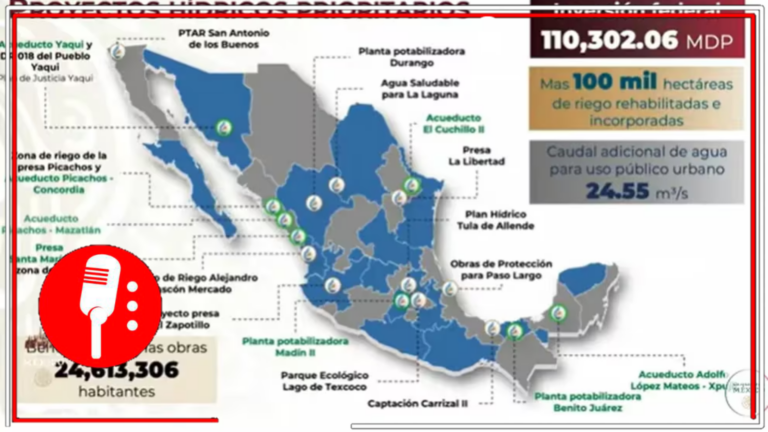 Más de 10 obras hídricas mejorarán la calidad de vida de millones de mexicanos: Presentan avances de proyectos prioritarios a cargo de CONAGUA que, con una inversión de 110,302 MDP, beneficiarán a más de 24 millones de personas